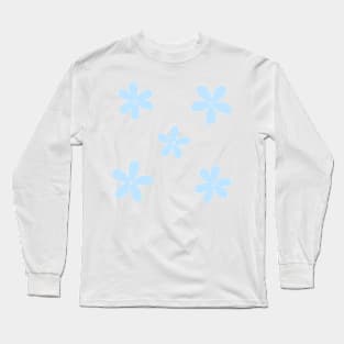 Abstract Flowers - Light Sky Blue Long Sleeve T-Shirt